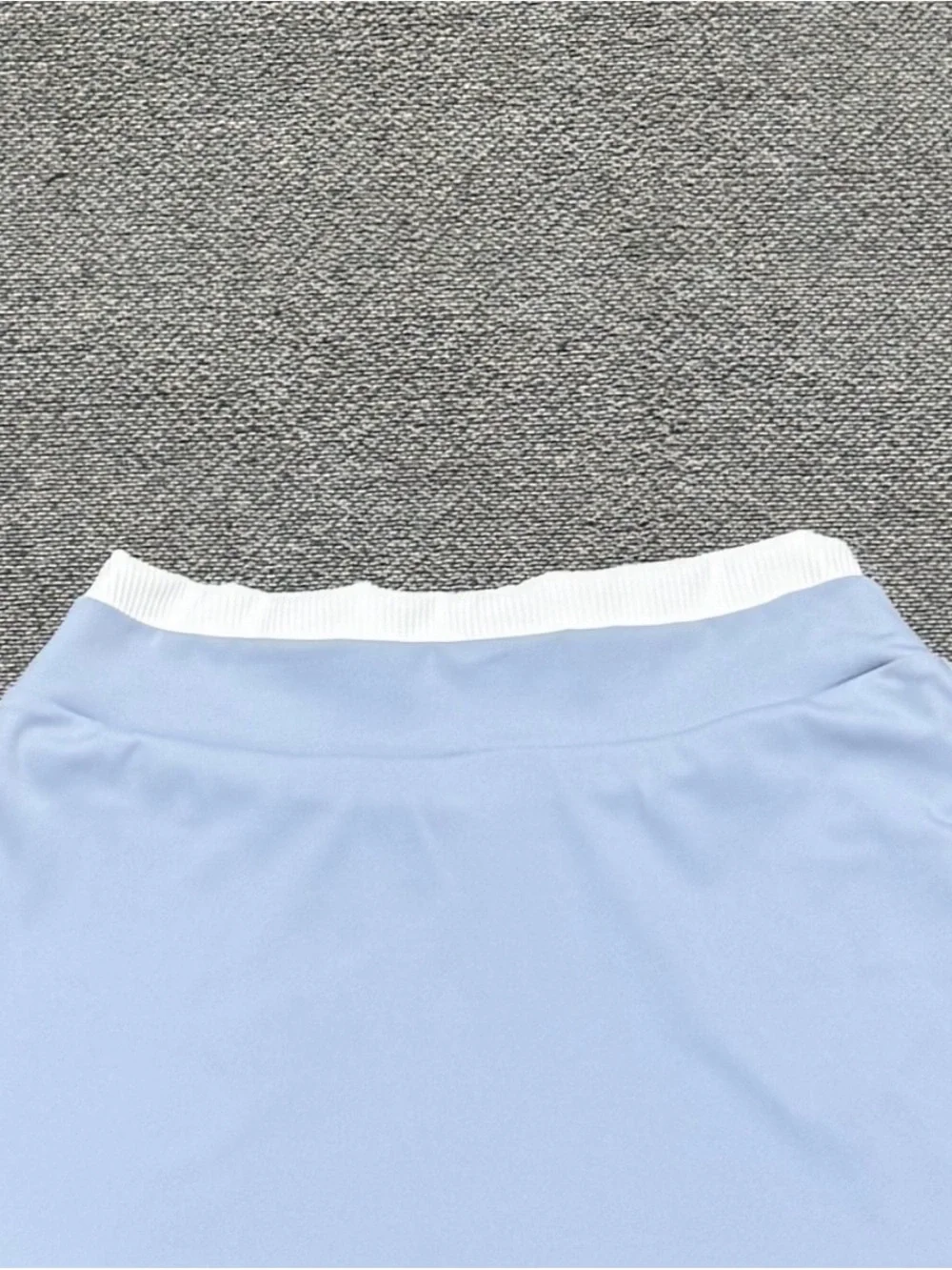 ALO Yoga Light Blue Skater Skirt with White Elastic Waistband